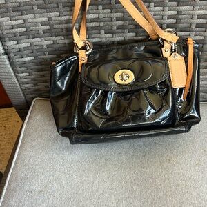 Coach Black and Tan Mini Bags with Structured Design